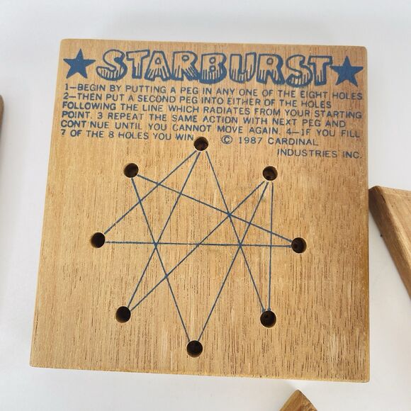 7 VTG Cardinal Reiss PEG & WOOD Brain Puzzler Games Mind Magic Starburst ETC - Picture 3 of 12